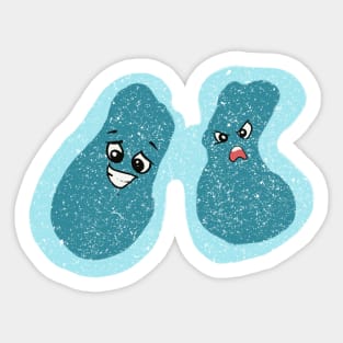 Cute Bacteria Microbes Sticker